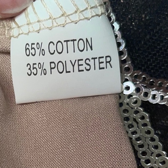 🍩 Mid-length Sequined Long Sleeved  Khaki Top - Picture 6 of 7